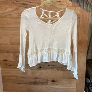 White knit bohemian top